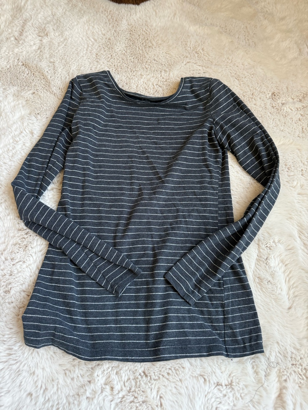 The Limited Charcoal Gray perfect tee with silver stripes tee